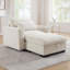 Canapés-lits | Canapé moderne à assise profonde avec repose-pieds avec rangement, pour salon et bureau | Beige | Velours côtelé