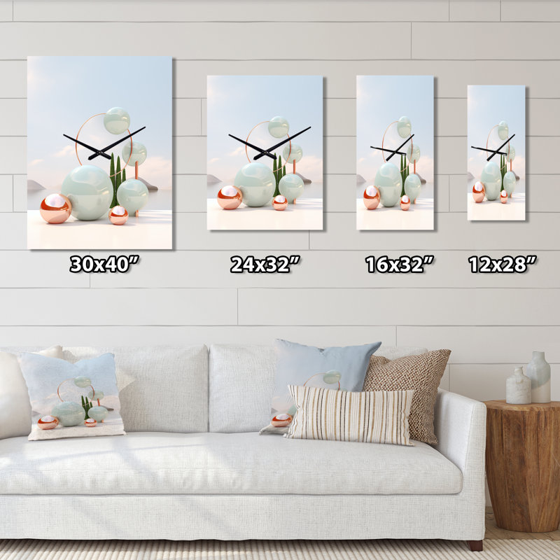 Horloge murale abstraite blanche, H 32 po x l 24 po x P 1 po