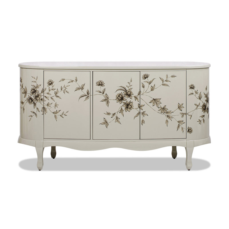 69" Hand Painted Lacquered Credenza