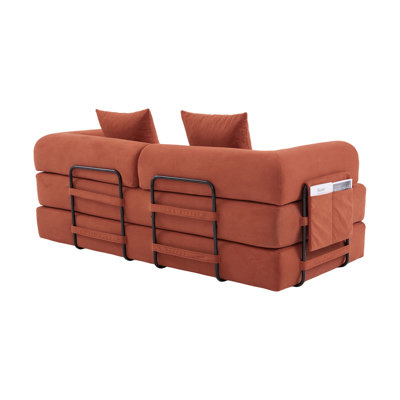 Foldable and compressible sofa, featuring a sturdy metal frame, It allows you to freely create a personalized leisure area. A combination of modern metal and fabric for Small Spaces
