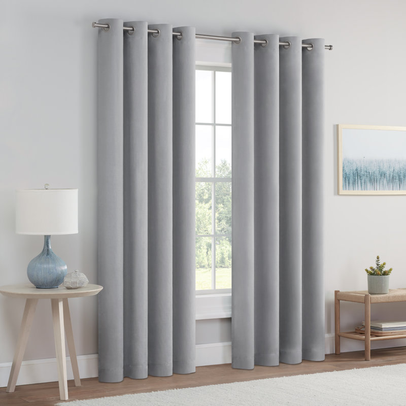 Blackout Curtain Single Panel, Gray, 50" W x 63" L