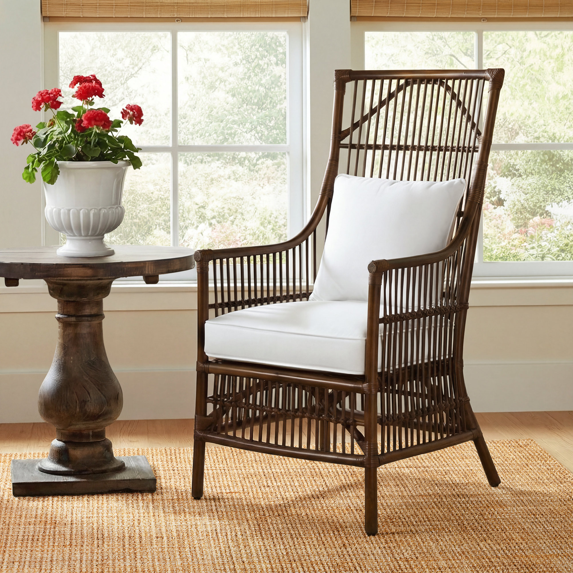Barkley Upholstered Armchair, Dark Brown