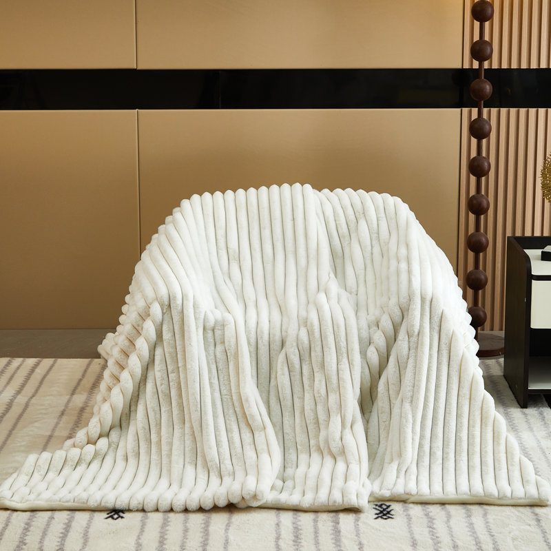 Throw Blanket, White, 63" W x 79" L