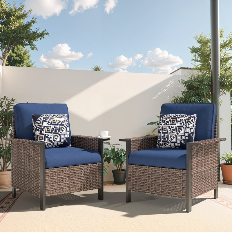 Ensemble de 2 chaises longues d'extérieur, Bleu
