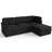 100″ Luxury Corduroy Modular Sectional Sofa – 4-Piece L-Shaped Oversized Couch with Ottomans in Black-822483696