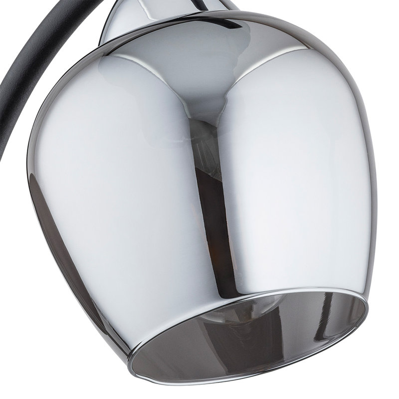 Dickens Steel Armed Sconce, Chrome, Graphite
