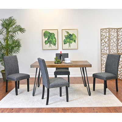 Ensemble de salle à manger 5 pièces, table à manger en épingle à cheveux avec 4 chaises, 3 options de couleurs