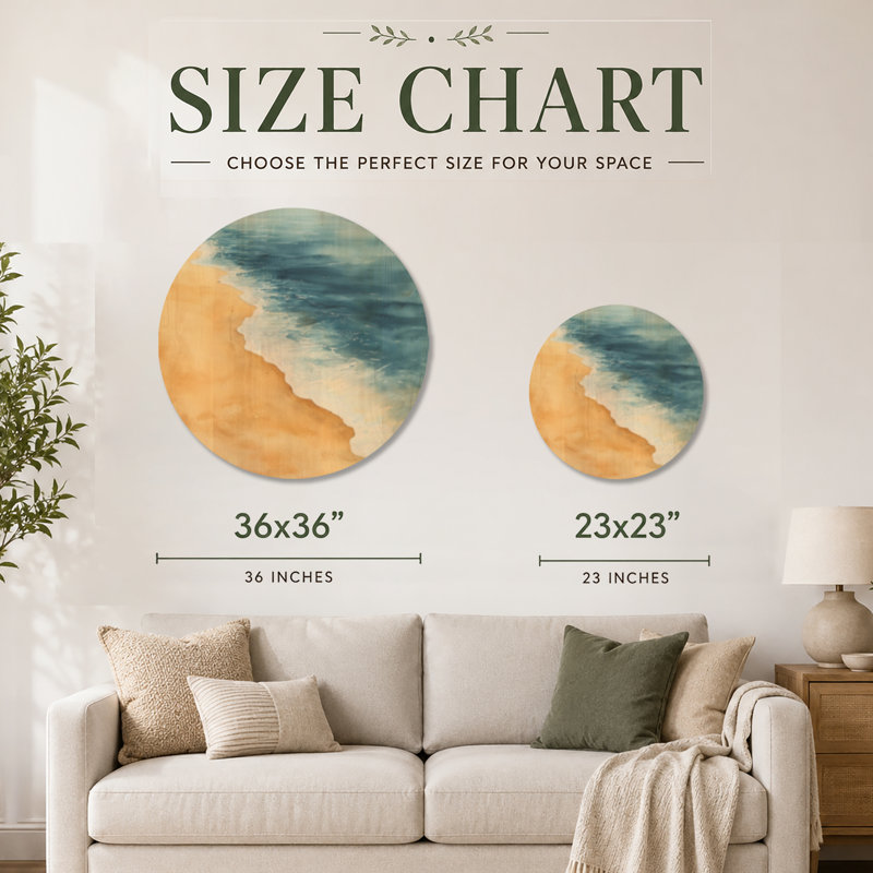 Décoration murale en bois doré Golden Shoreline Drift, Rond 23 po, Rond