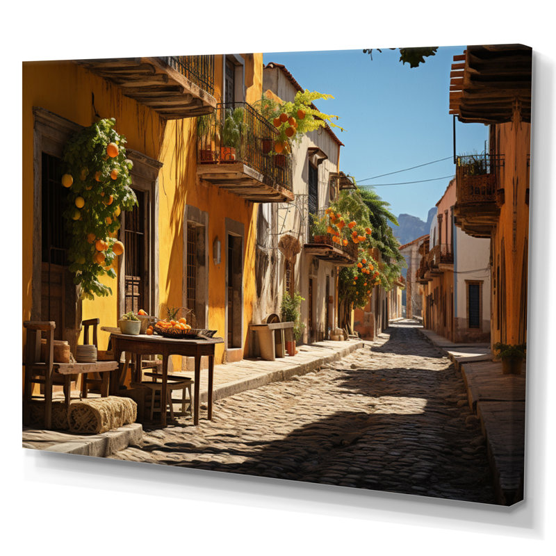 " Dominican Colonial Charms ", Wrapped Canvas, 16" H x 32" W x 1" D