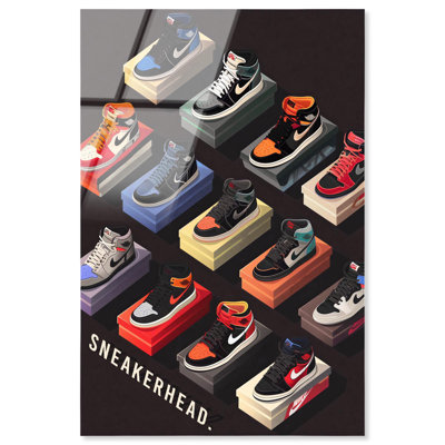 Sneakerhead Collection Display Acrylic Print Sneaker Wall Art by Art Remedy, Ready to Hang, 16 x 24
