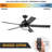 Mule 54" F5 Outdoor Ceiling Fan with LED Light and Remote, 6-Speed, Dual Mount, Wet Rated, Matte Black