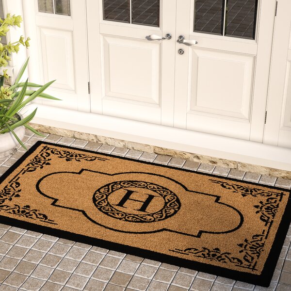 Darby Home Co Issac First Impression Hand Crafted X-Large Abrilina Entry Coir Monogrammed Double Doormat Letter: H