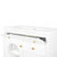 Lavabo de meuble-lavabo autoportant 35,6 po avec éclairage activé par le mouvement et le verre, lavabo intégré à tablettes réglables blanches, verre, lumières, meuble-lavabo, lavabo, système de tablettes