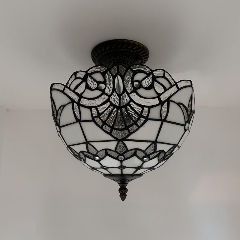 Glass Flush Mount, White