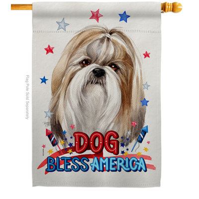 Drapeau de maison patriotique en polyester 40 x 28 pi Shih Tzu