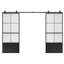 Portes de grange doubles en métal et en verre avec quincaillerie (fermeture en douceur incluse)-100553776-100479587