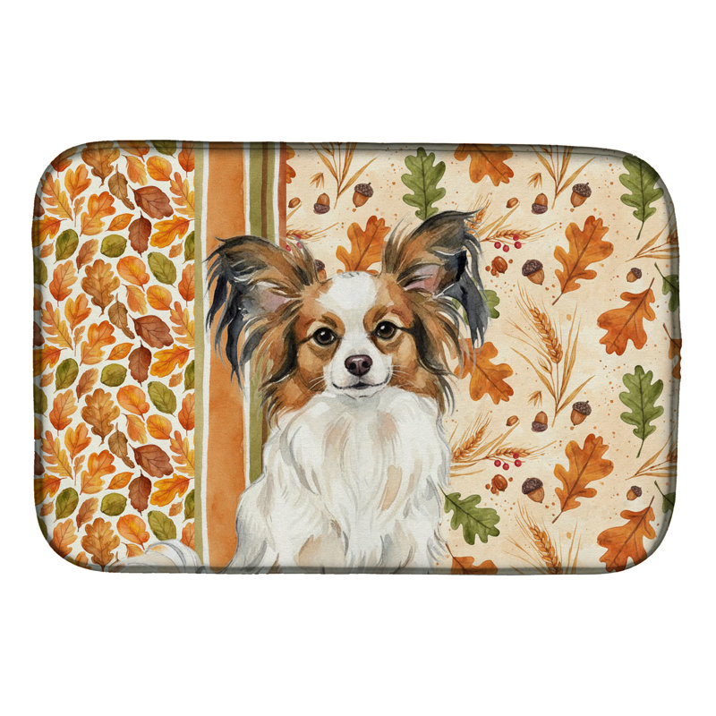 Blanc avec tapis de séchage d'automne Papillon Heirloom