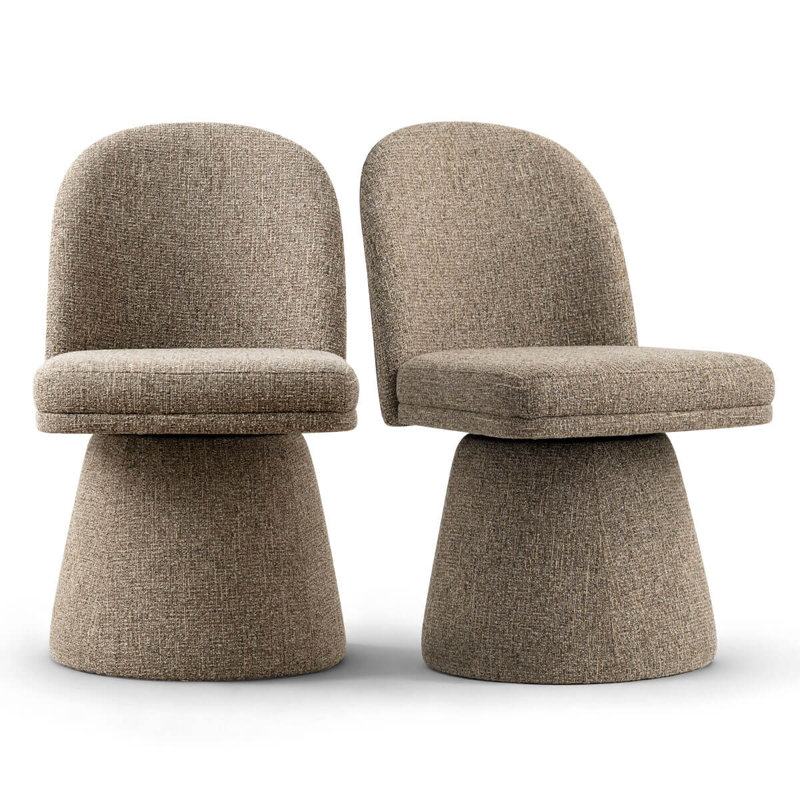 Chaise rembourrée pivotante, Brun