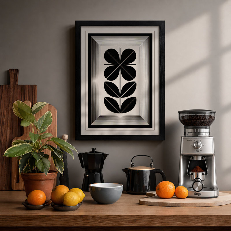 Stacked Florals Botanical - Print, Black, A3 - 42.0 x 29.7 cm