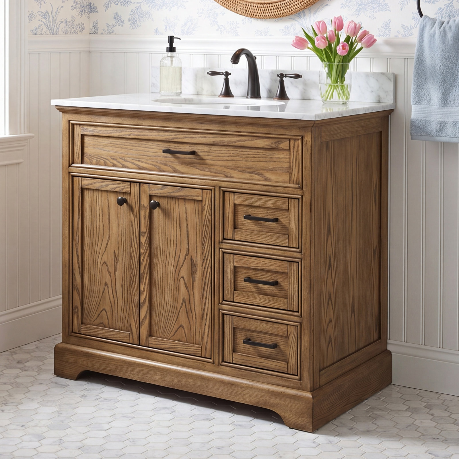 Hermes 36'' Single Bathroom Vanity, Driftwood