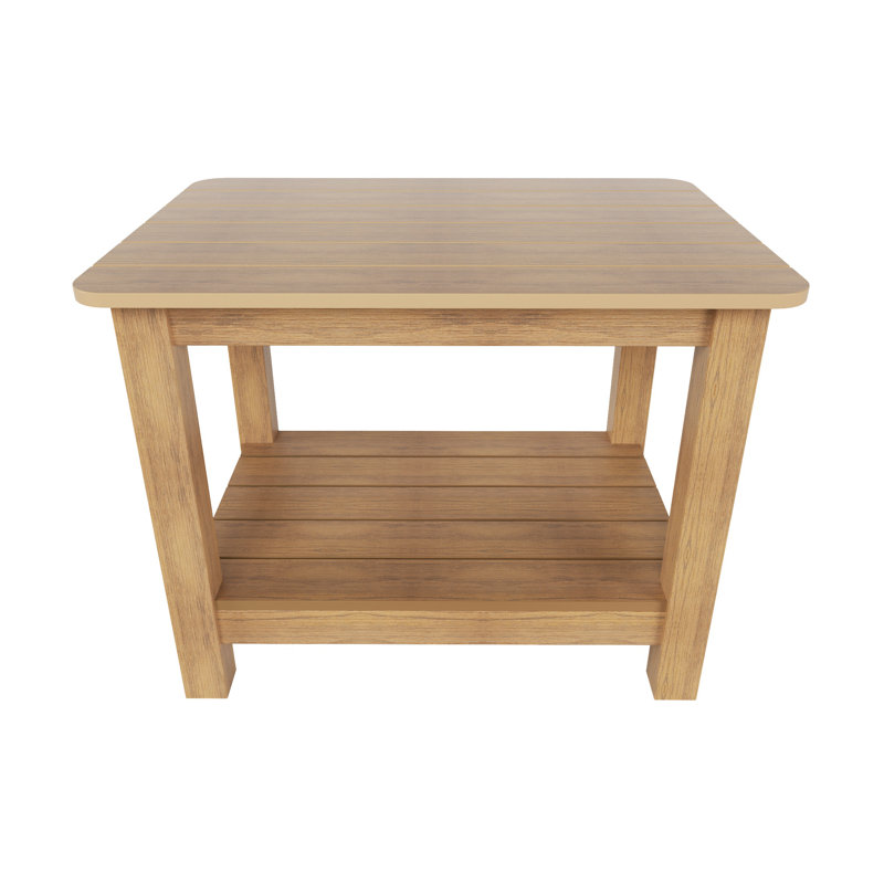 Arrlo Outdoor All-Weather Poly Side Table, Teak