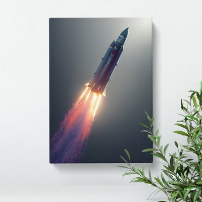 Ethereal Spaceship Rocket - Wrapped Canvas