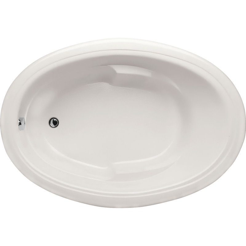 Riley 60'' L Soaking Bathtub, White, Polished Brass