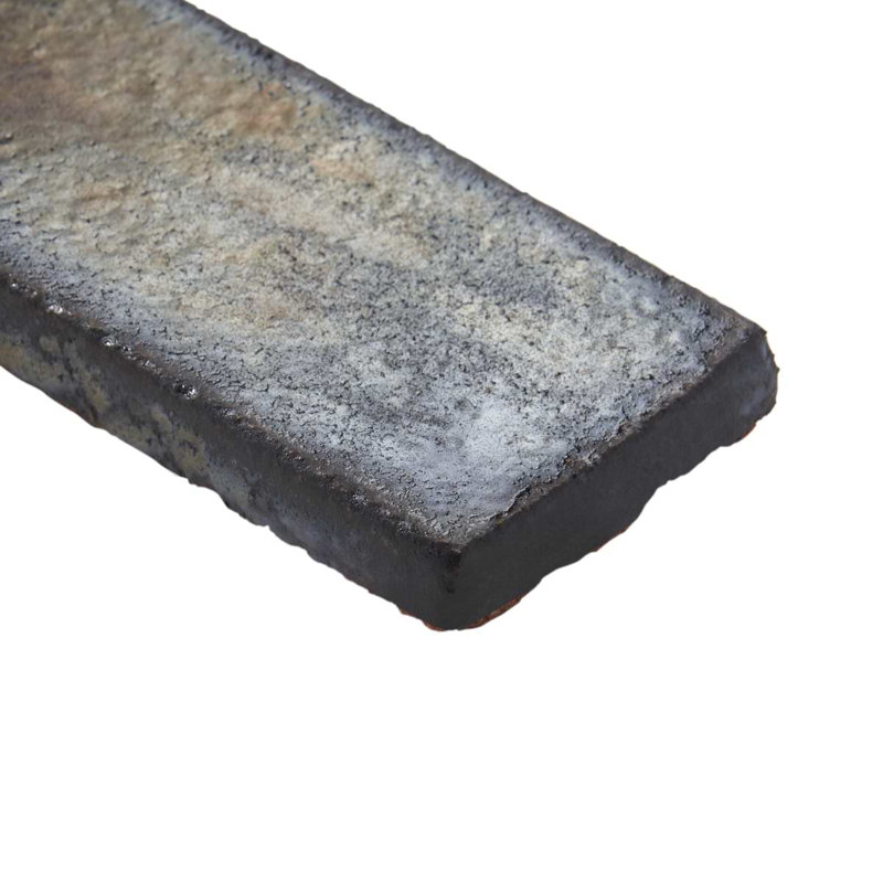 Emery Bronze And Silver Mix 2X8 Hand Glazed Matte Terracotta Tile