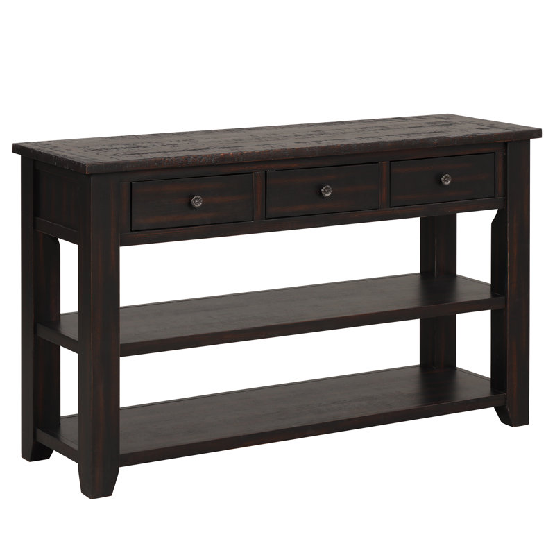 Console Cabras, Noir patiné, Noir, H 30 po x l 50 po x P 16 po