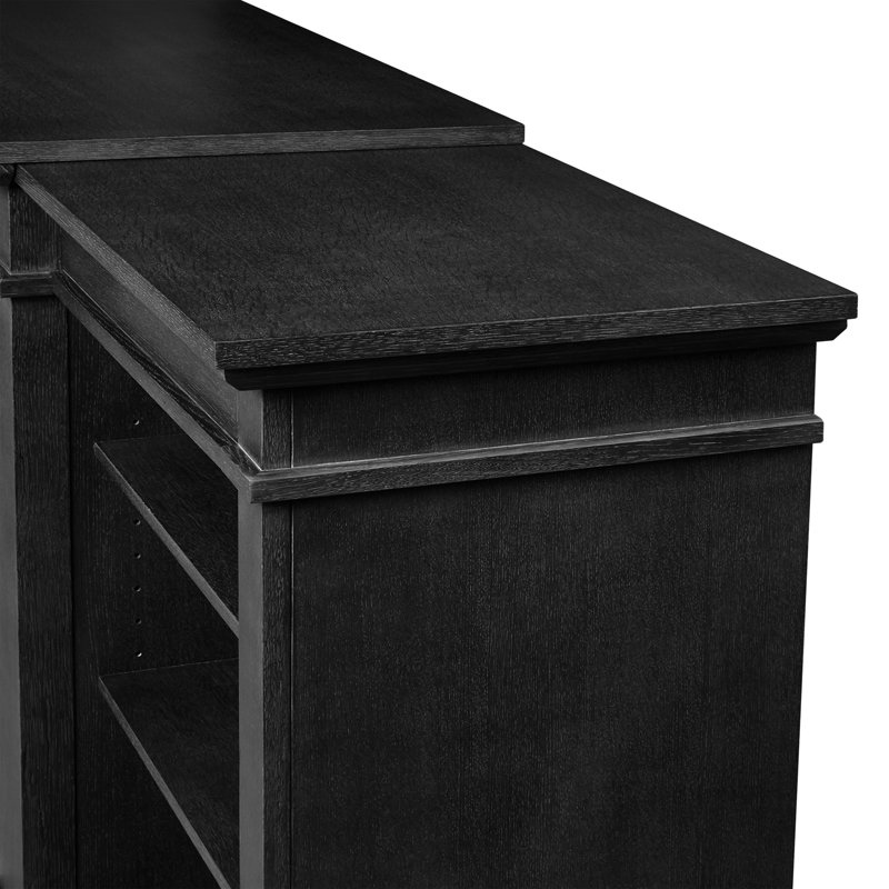 Eliot Grand 81'' TV Stand with Electric Fireplace, Black