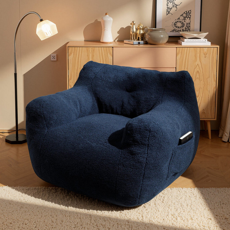 Fauteuil à billes Compression New, Ourson bleu foncé