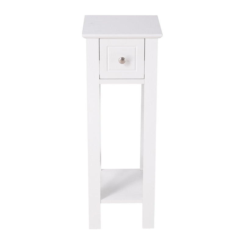 25 cm W Bedside Table, White