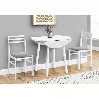 Ensemble de salle à manger 3 pièces contemporain, blanc, meubles de salle à manger