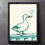 Reproduction d'art encadré noir avec canards rétro fumant confortablement-522481995