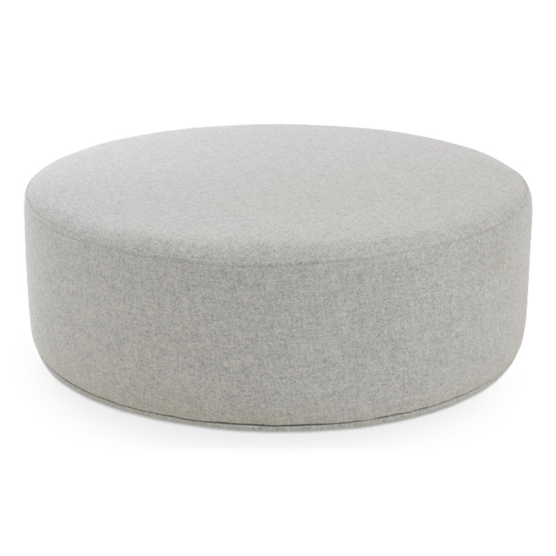 Pouf Celine A Large en laine, Laine argentée