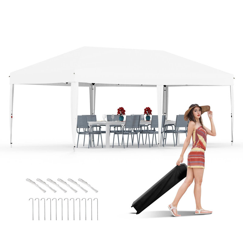 Auvent instantané, sans parois latérales, pour la plage, rectangulaire, Blanc
