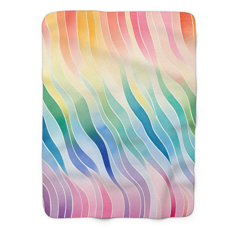 Rainbow Splashes - 1 Piece Premium Blanket, Queen
