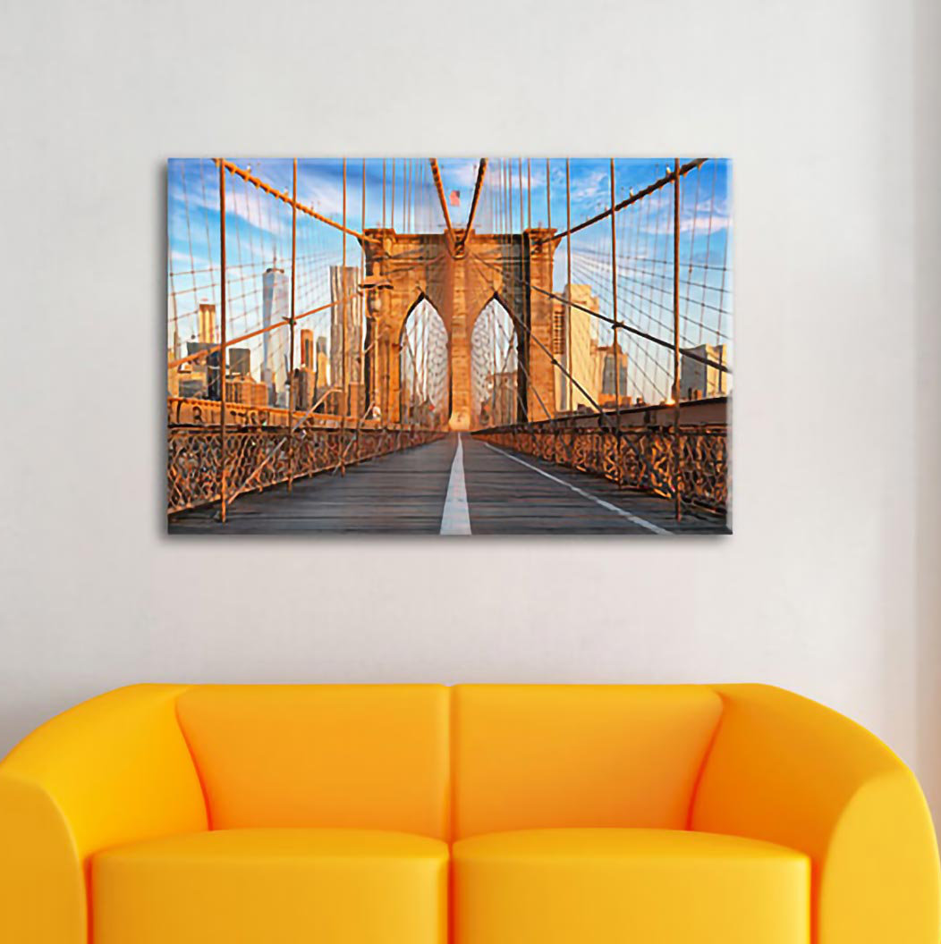 Leinwandbild Die leere Brooklyn Bridge in New York City