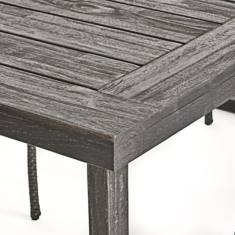 Table de salle à manger d'extérieur en bois, Gris foncé