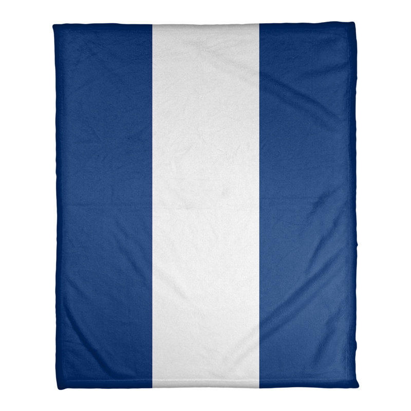 Jeté polaire baseball, Bleu / Blanc, l 50 po x L 60 po, New York