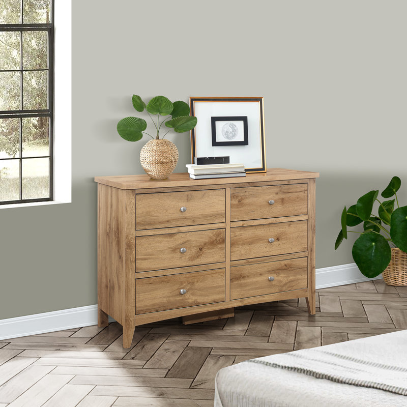 6 Drawer 115Cm W Double Dresser