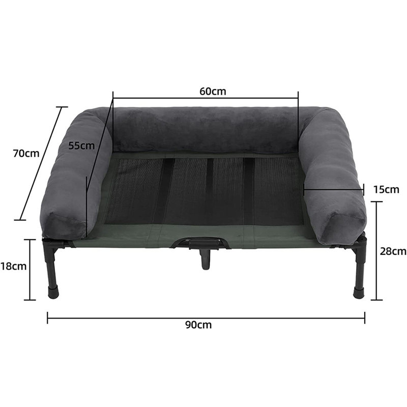 Goetz Pet Bed, 28cm H x 90cm W x 70cm D, Grey