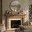 36" Round Wood Beaded Mirror