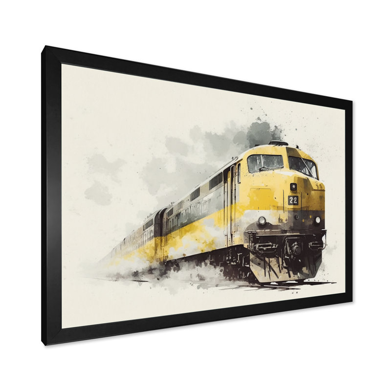 Rythme du train I - train de transport, art mural, salon, Cadre photo noir, L 20 po x H 12 po