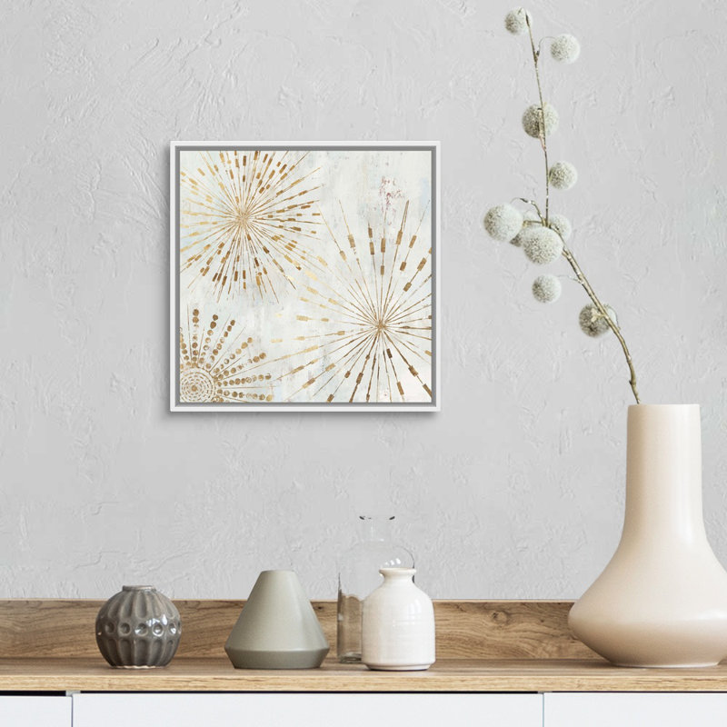 Golden Stars I par Tom Reeves - reproduction d'art sur toile, H 14 po x l 14 po x P 1,75 po, Cadre blanc