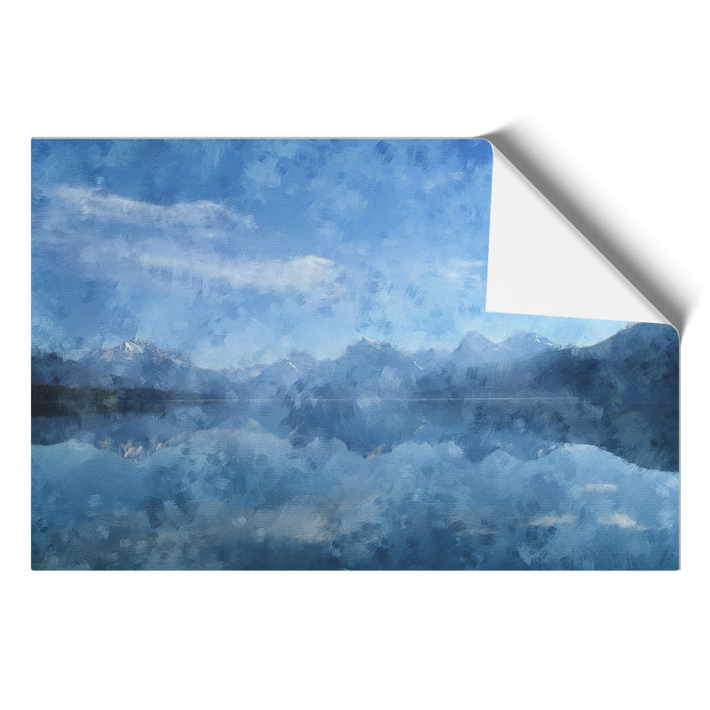 Lake And Mountains In Montana - No Frame Print, 30cm H x 42cm W x 0.1cm D