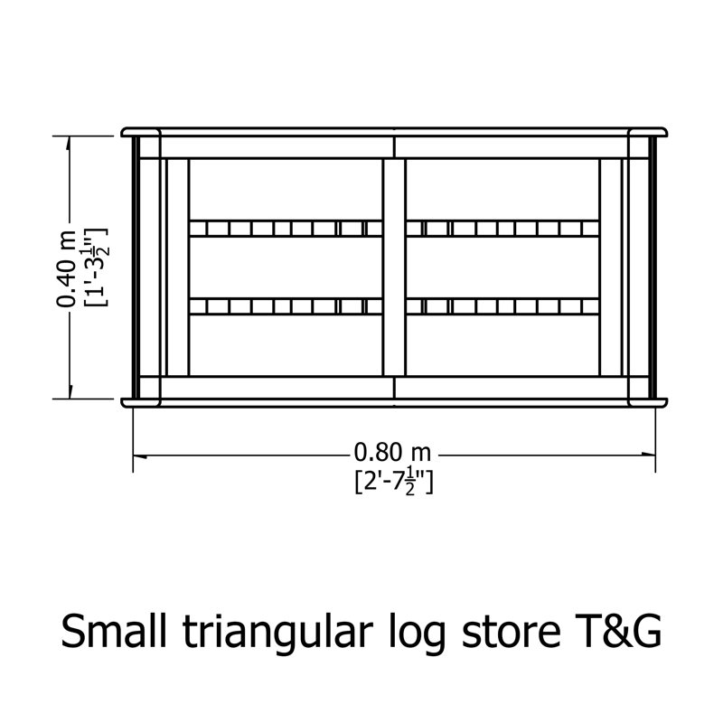 Triangular 3 Ft. x 1 Ft. Wood Log Store