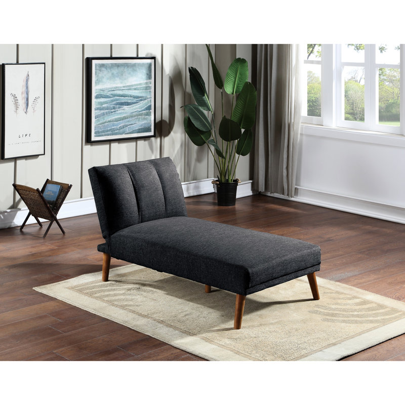 Méridienne convertible avec coussin en polyfibre et pieds de lit rembourrés de mousse en bois massif