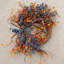 Couronne de brindille d'automne artificielle 24 po avec feuillage et baies pour décoration de l'Action de grâce