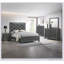 Commode 1 pièce contemporaine avec décor étincelant, six tiroirs, finition gris foncé pour un rangement élégant